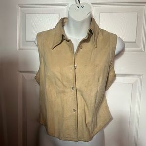 Rare vintage suede cream Banana Republic shirt/vest Sz 4